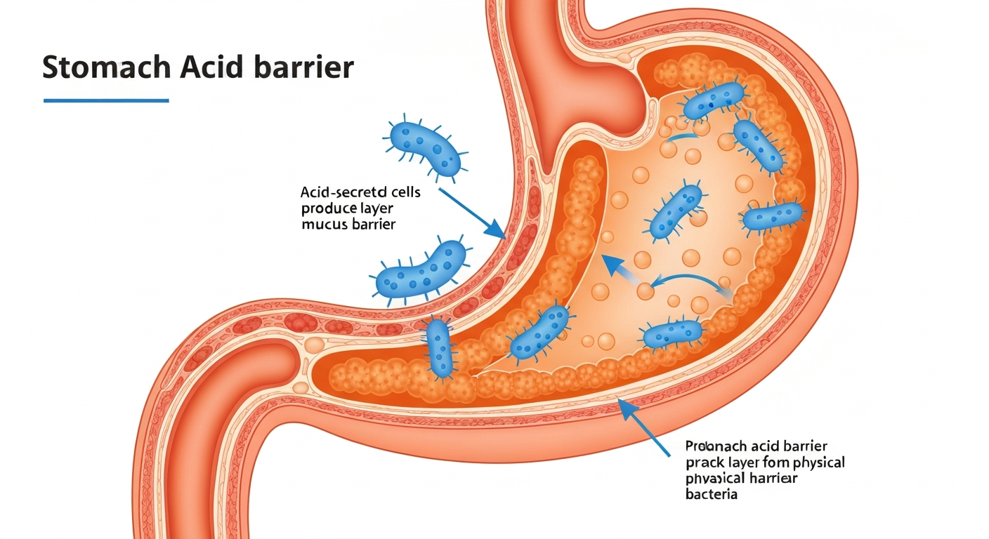 Maagzuur beschermt de darmflora